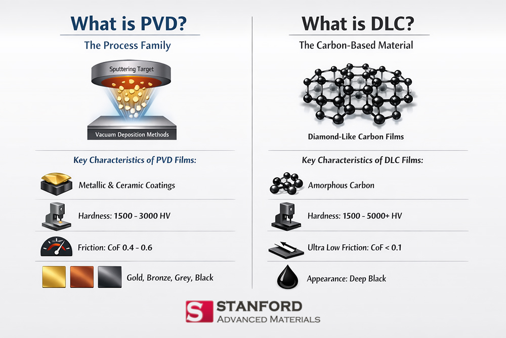 Physical Vapor Deposition (PVD) and Diamond-Like Carbon (DLC) coatings